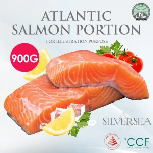 Silversea - Premium Atlantic Salmon Fillet Portion 450g/900g/1350g Fresh Frozen Seafood Fish Fillet Salmon Steak HALAL